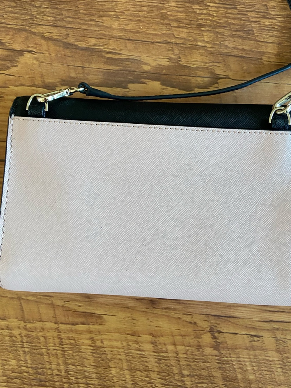 Kate Spade Pink and Black Laurel Way Winni Saffiano Leather Crossbody Clutch - Picture 6 of 11